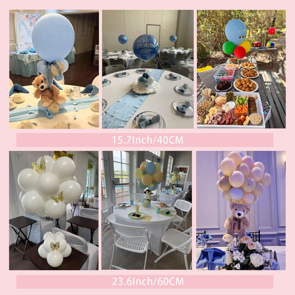 15.75 Inch Height Clear Acrylic Balloon Stand for Table Centerpiece Decoration, Set of 4