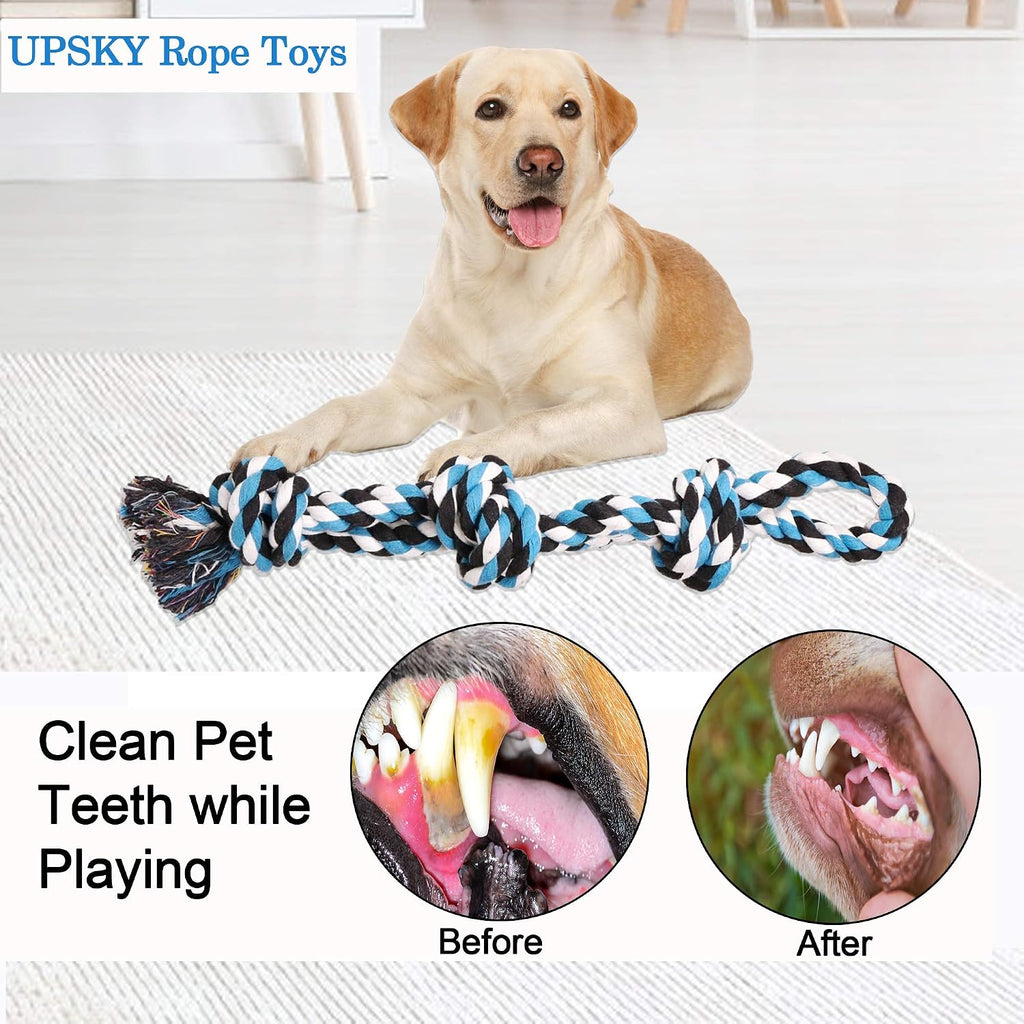Dog Rope Toys 2 Nearly Indestructible Pet Toys for Medium to Large Breed, Dental Cleaning Chew Toys, Dogs Tug Toy for