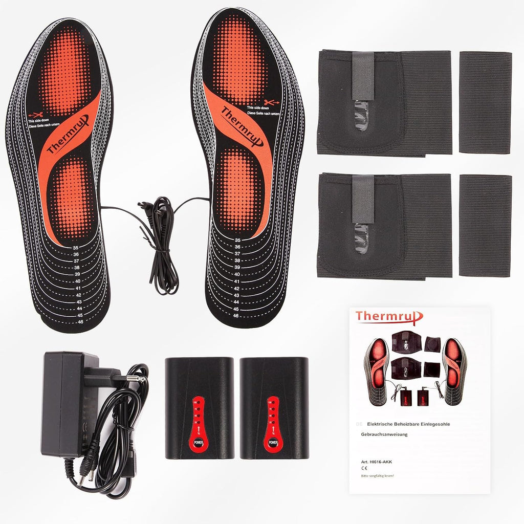 Electric Heated Insoles Foot Warmers Rechargeable Li-Ion Battery(4 Temperature Settings) Size 4.5-14, Far Infrared