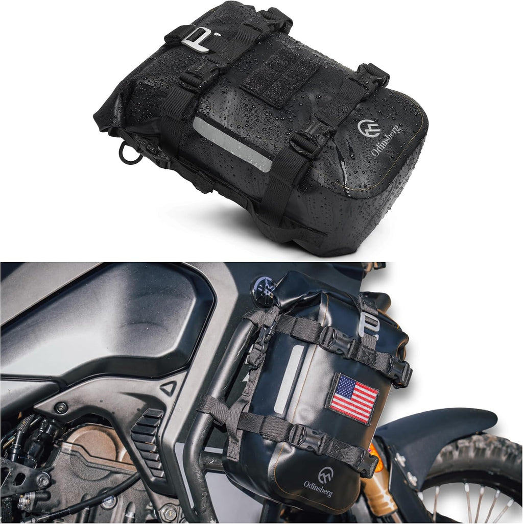 7L (S) Waterproof Motorcycle Tail Bag Motorcycle Dry Bag Crash Bar Bags used as Luggage Sissy Bar Back Seat Saddle