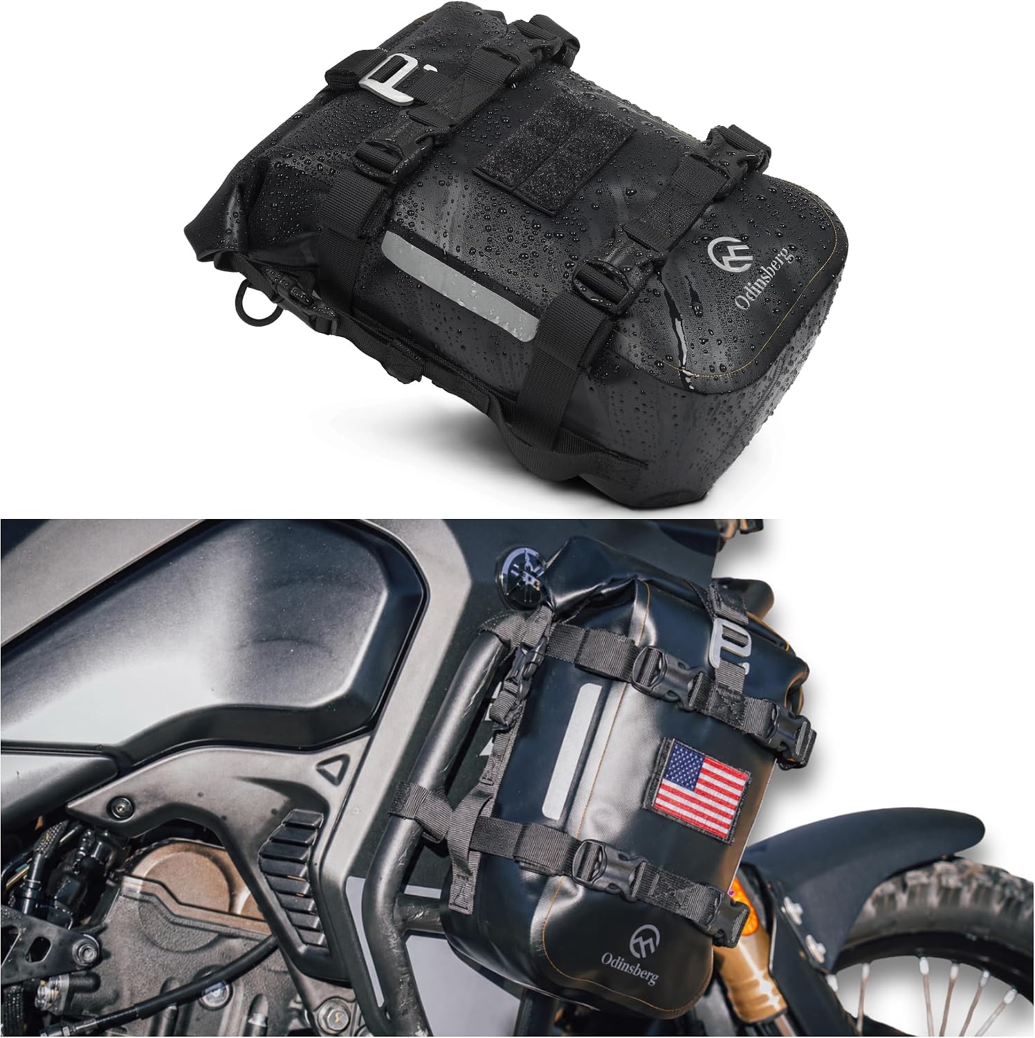 7L (S) Waterproof Motorcycle Tail Bag Motorcycle Dry Bag Crash Bar Bags used as Luggage Sissy Bar Back Seat Saddle
