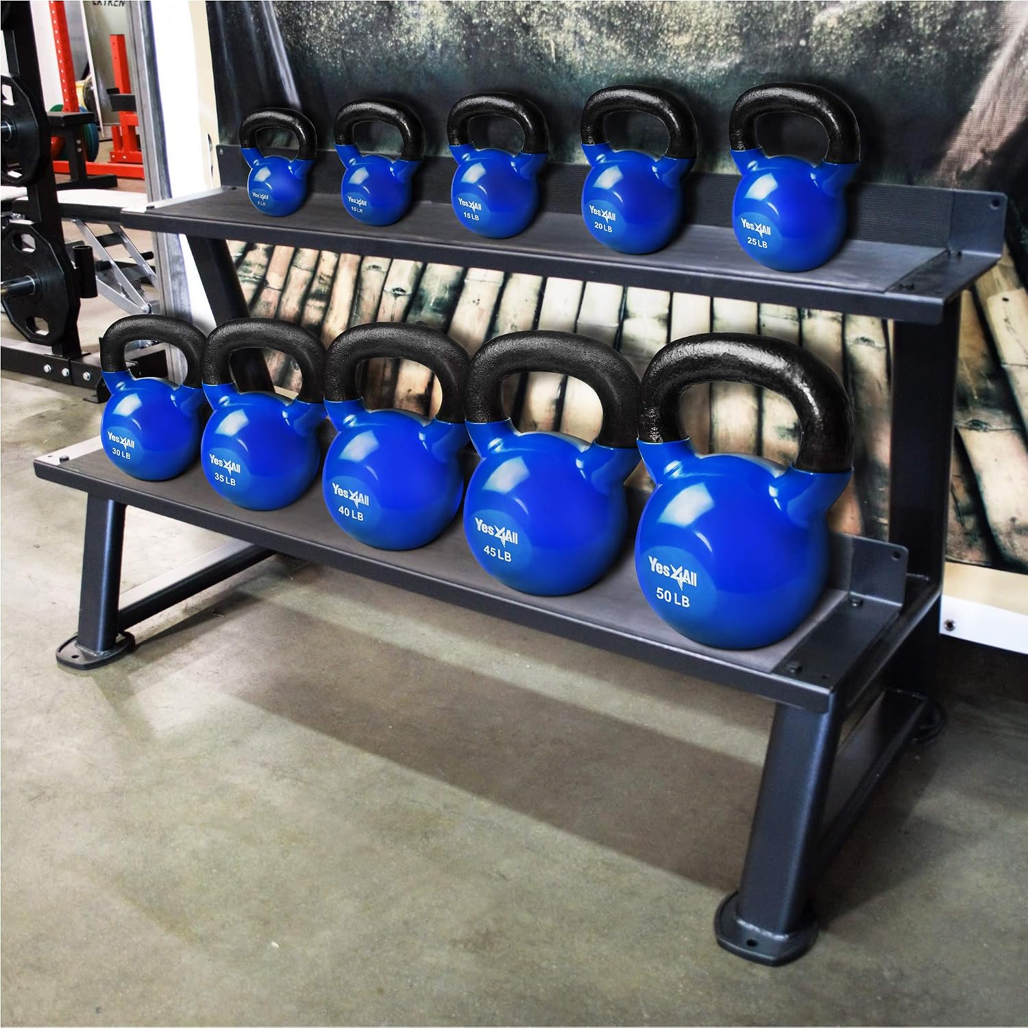 Kettlebell, Vinyl Coated Kettlebell Cast Iron Sets with Stable Flat Bottom for Full Body Workout, Push up, Grip
