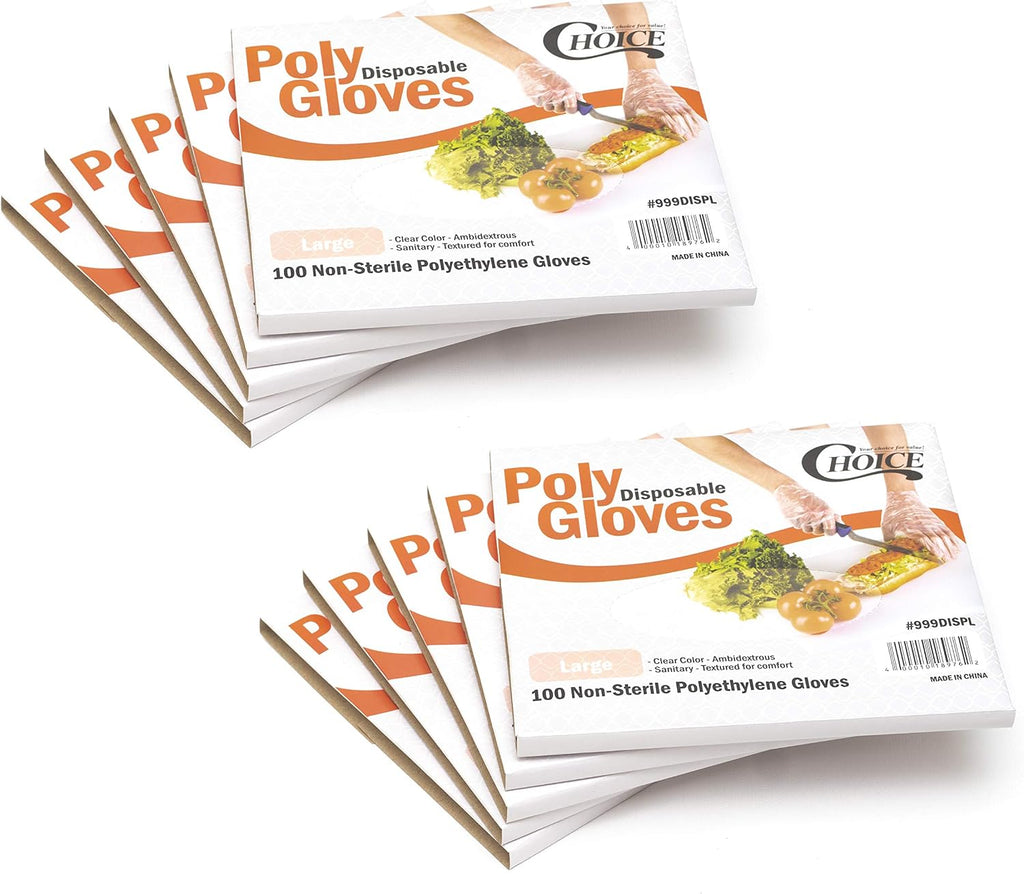 Choice Poly Disposable PE Gloves - Large - Pack of 1000