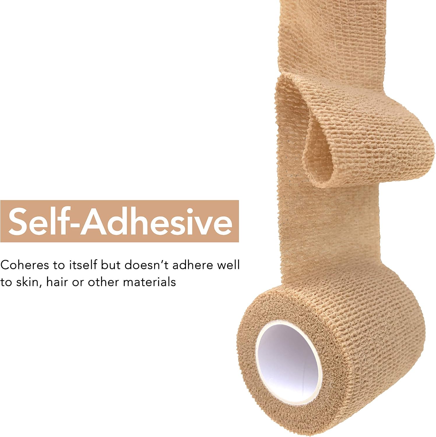 Cohesive Bandage 2” x 5 Yards, 6 Rolls, Self Adherent Wrap Medical Tape, Adhesive Flexible Breathable First Aid Gauze