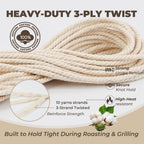 Thick Butcher's Twine,100% Cotton,500 Feet,2mm, Food Safe,Oven Safe, Kitchen Cooking String for Meat and Poultry