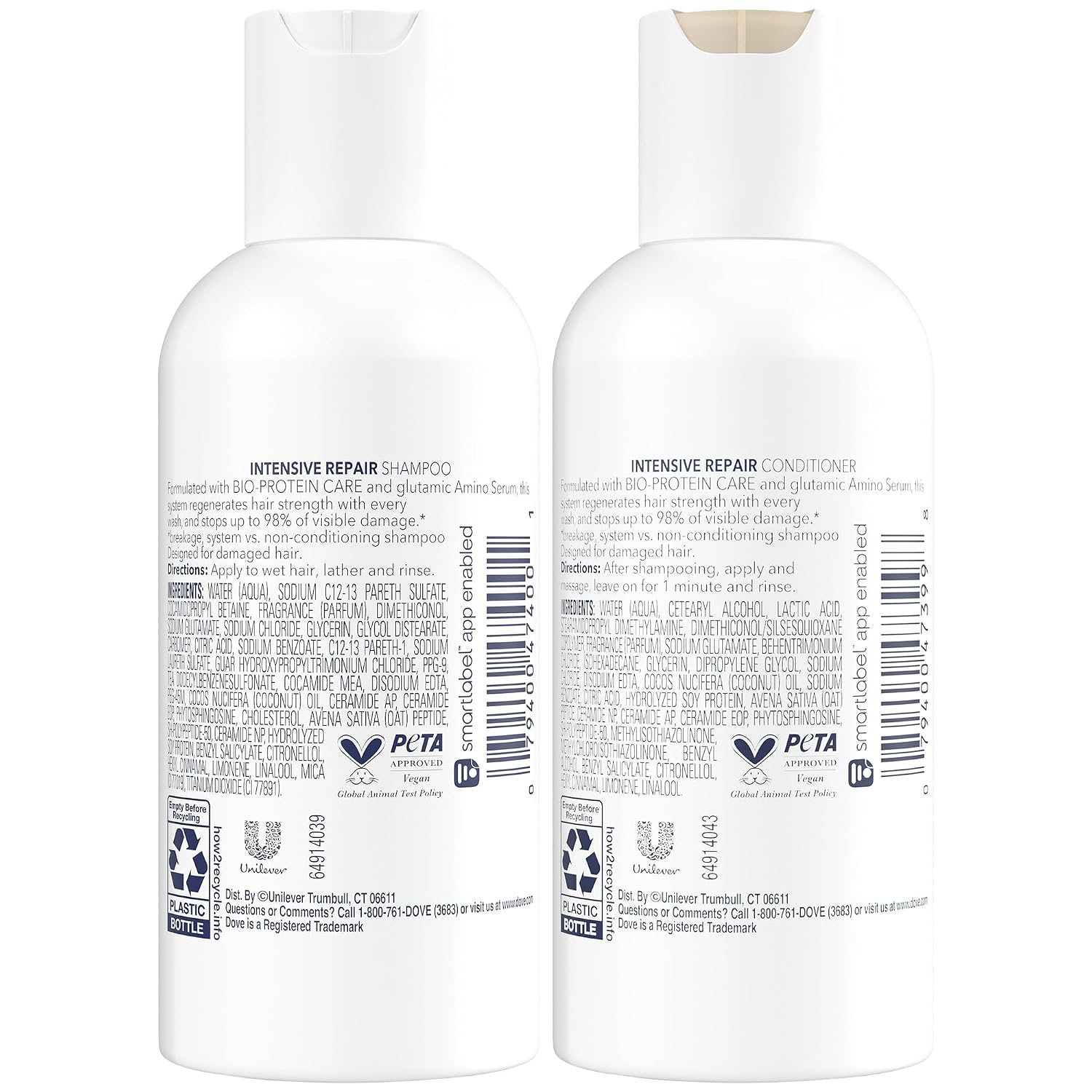 Travel Essentials Shampoo and Conditioner Set – Dove Nutritive Solutions Intensive Repair for Damaged Hair, 3 Oz Ea