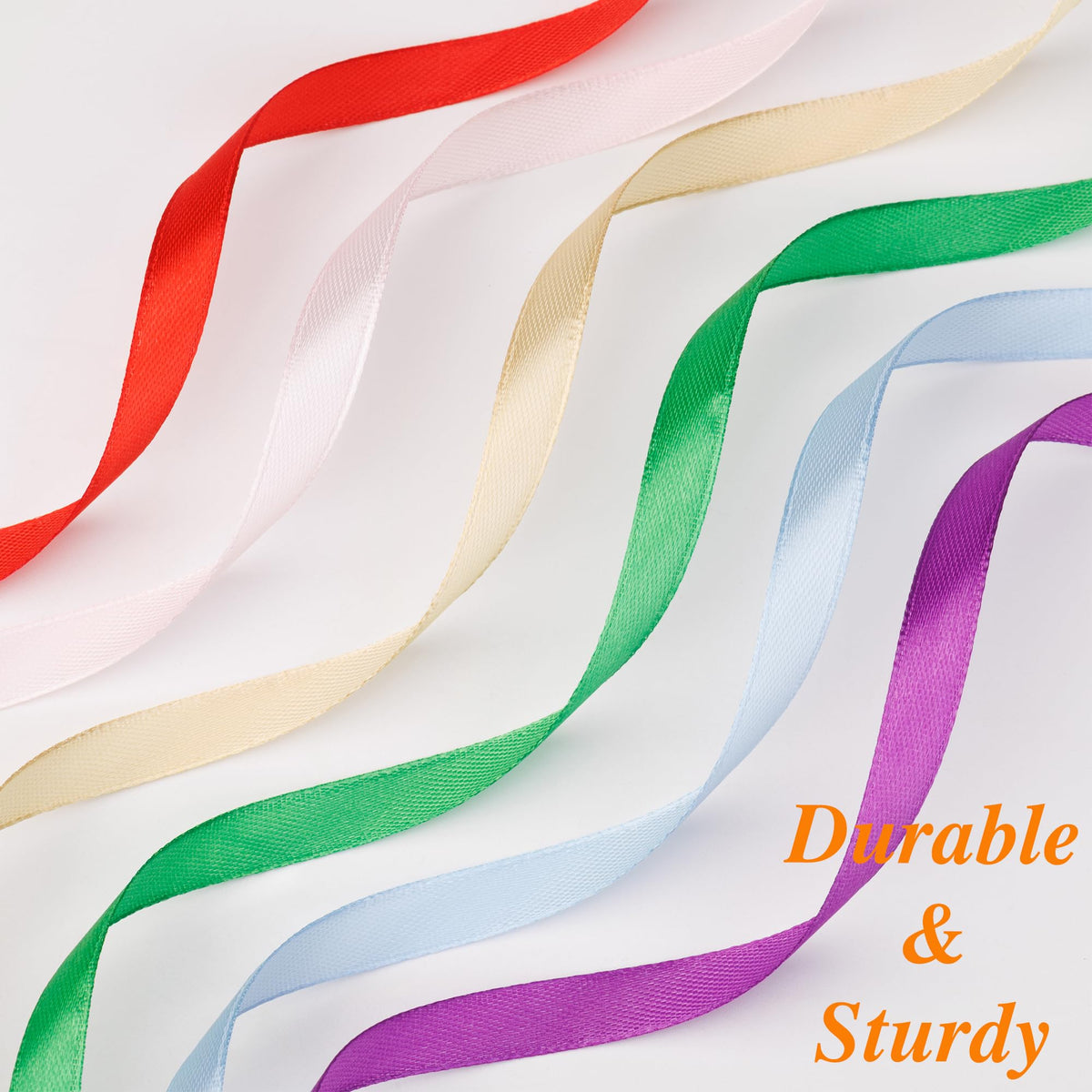 Rainbow Ribbon Pack, 12 Colors 3/8 Inch x 10 Yards/Roll