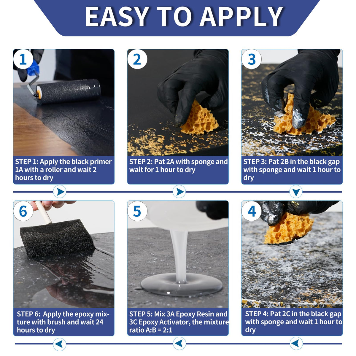 Epoxy Countertop Paint Kit - Black Granite Refinishing Paint