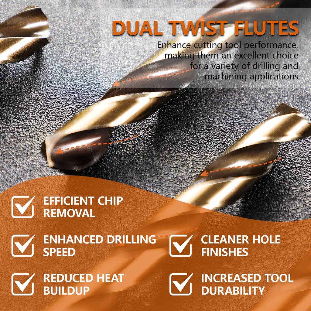 74-Piece M35 Cobalt Drill Bit Set, 1-8mm Metric Bits for Hard Metal