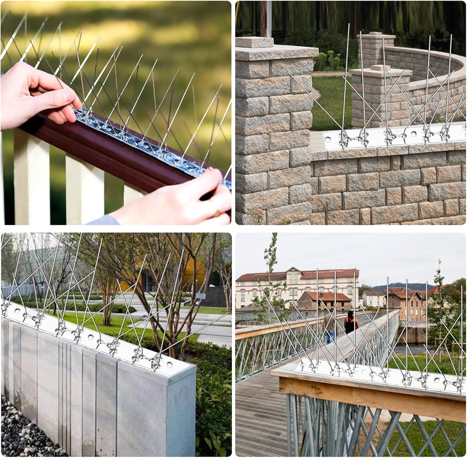 Bird Spikes for Pigeons Small Birds, Bird Deterrent Spikes for Outside to Keep Squirrel Cat Away, Stainless Steel