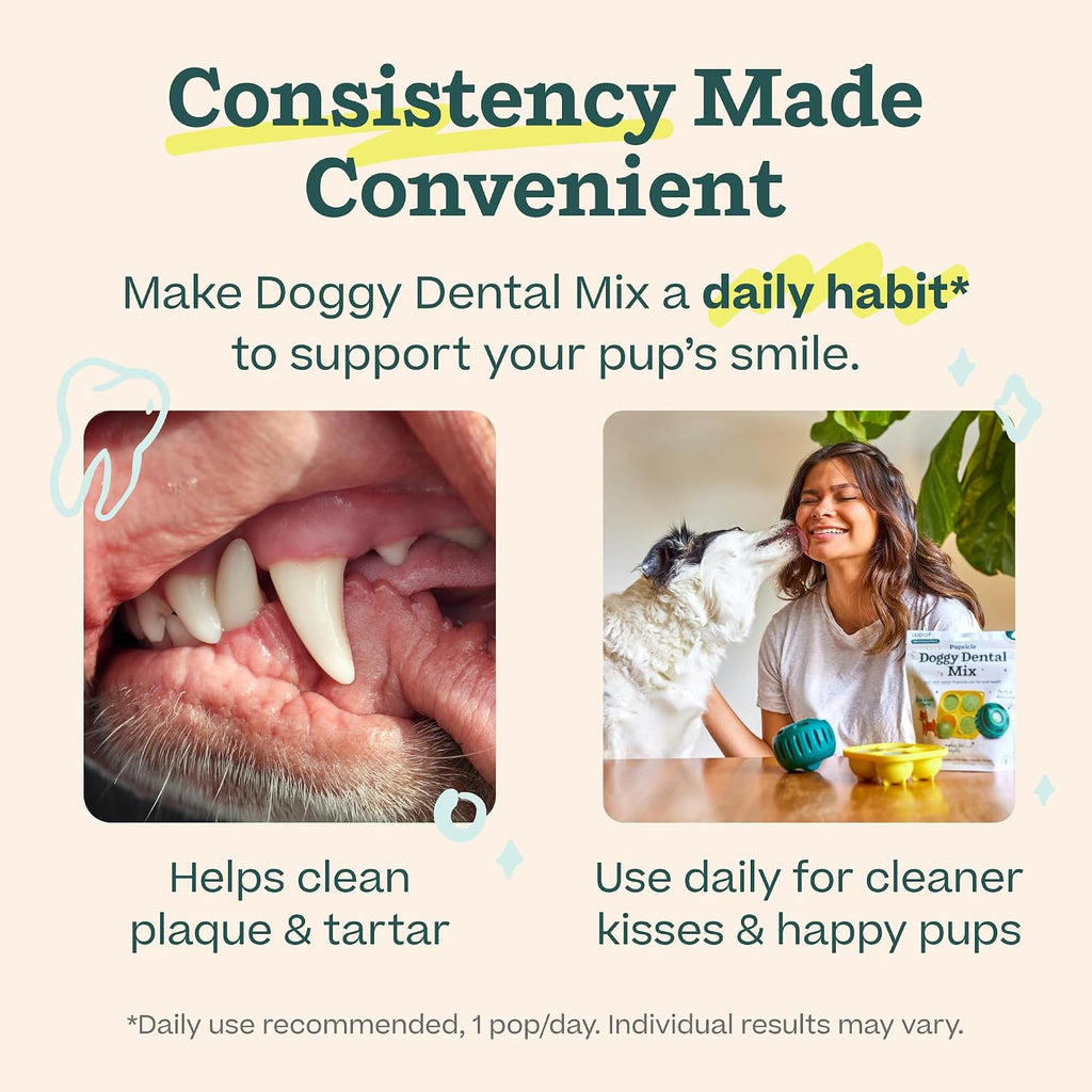 Doggy Dental Pupsicle Mix - Dog Teeth Cleaning Powder for the Pupsicle - Long Lasting Postbiotic Dental Enzyme Mix to