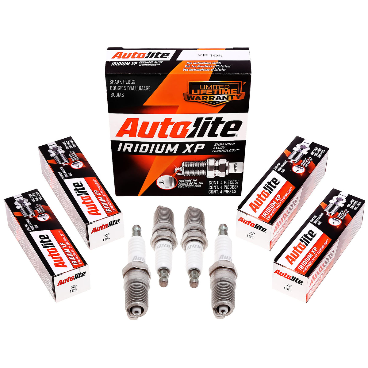 Autolite Iridium XP Automotive Replacement Spark Plugs, XP105 (4 Pack)