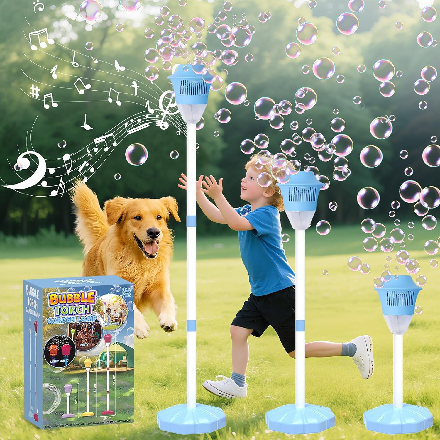 Bubble Machine for Kids, Automatic Standing Bubble Maker Machine | Height Adjustable Up to 47 Inches, Outdoor Battery