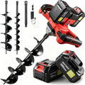 42V Cordless Auger Post Hole Digger, Post Hole Auger with 3" & 6" Drill Bits + Extension Rod, 2 Batteries, Electric