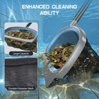 4-in-1 Deluxe Swimming Pool Cleaning Kit - Includes Upgrade Triangular Pool Vacuum Head, Detachable Brush, Deep Leaf