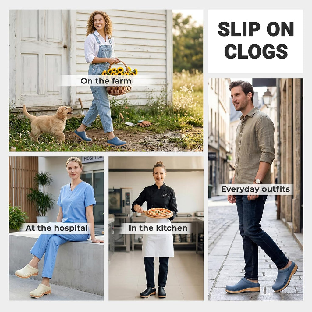 Nursing Clogs for Women and Men, Non-Slip Closed Toe Work Shoes