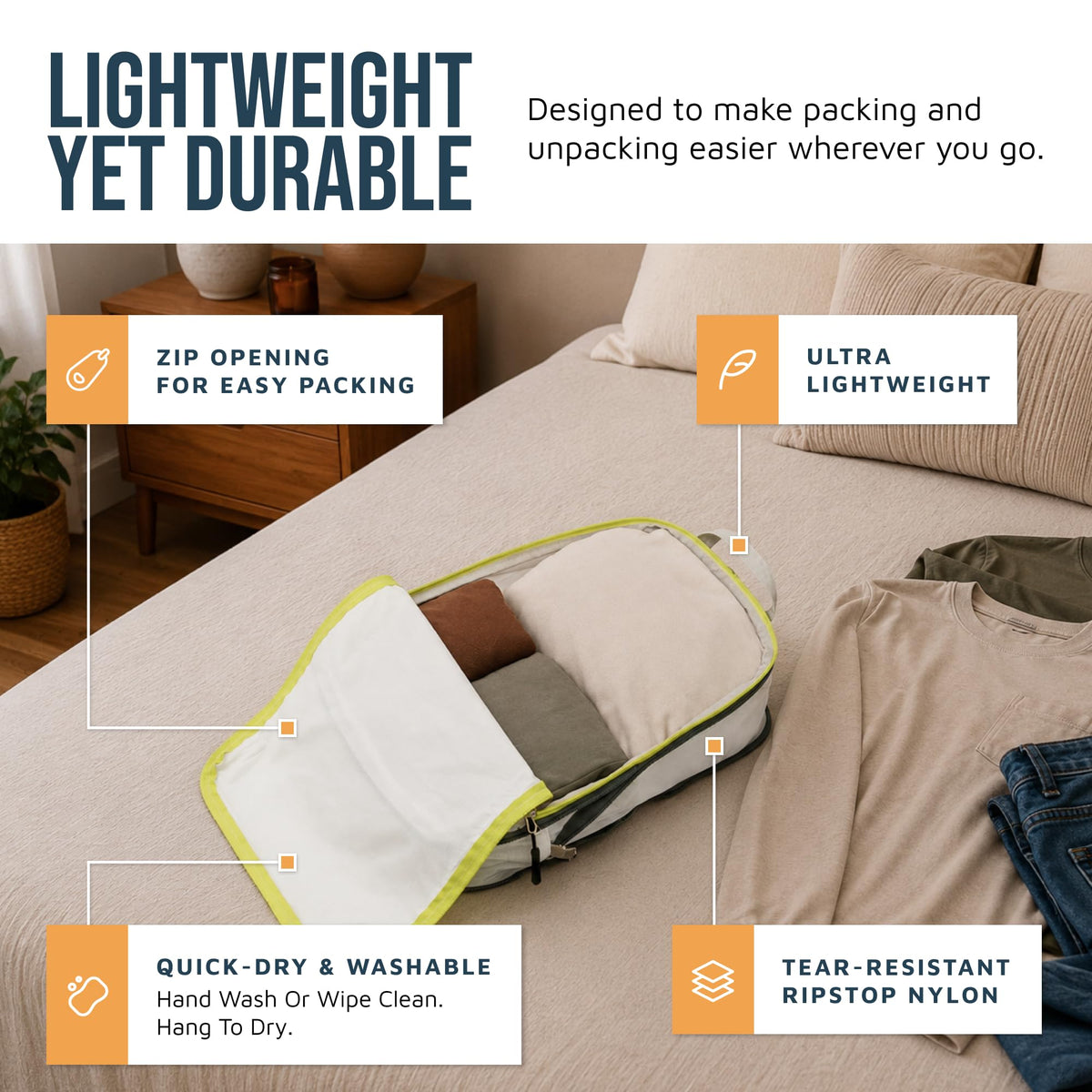 Large Compression Packing Cubes 7-Piece Set for Travel