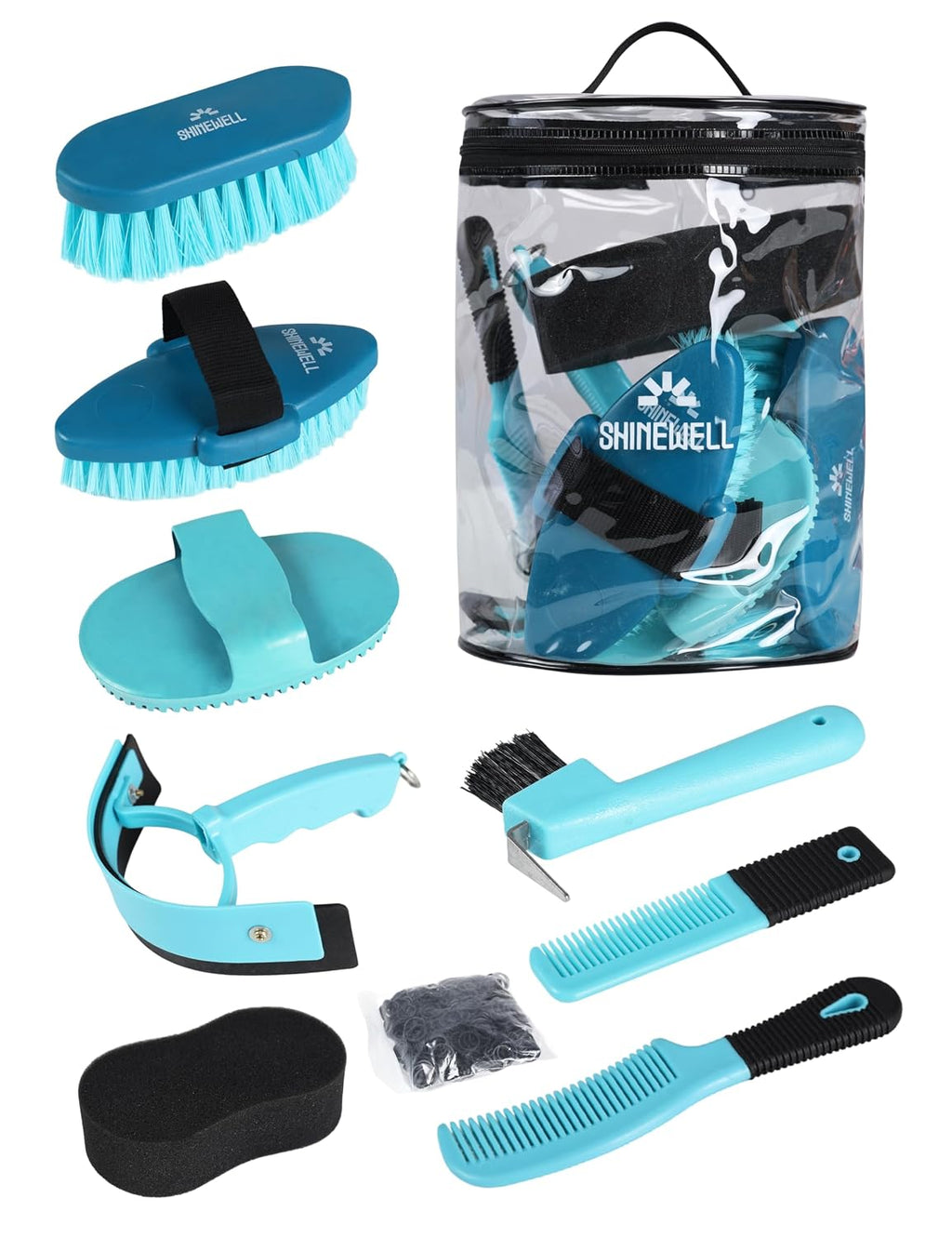 8-piece Horse Grooming Kit, Complete Horse Brush Set