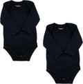 Baby Cotton Spandex Long-Sleeve Bodysuits 2-Pack, Boy Girl