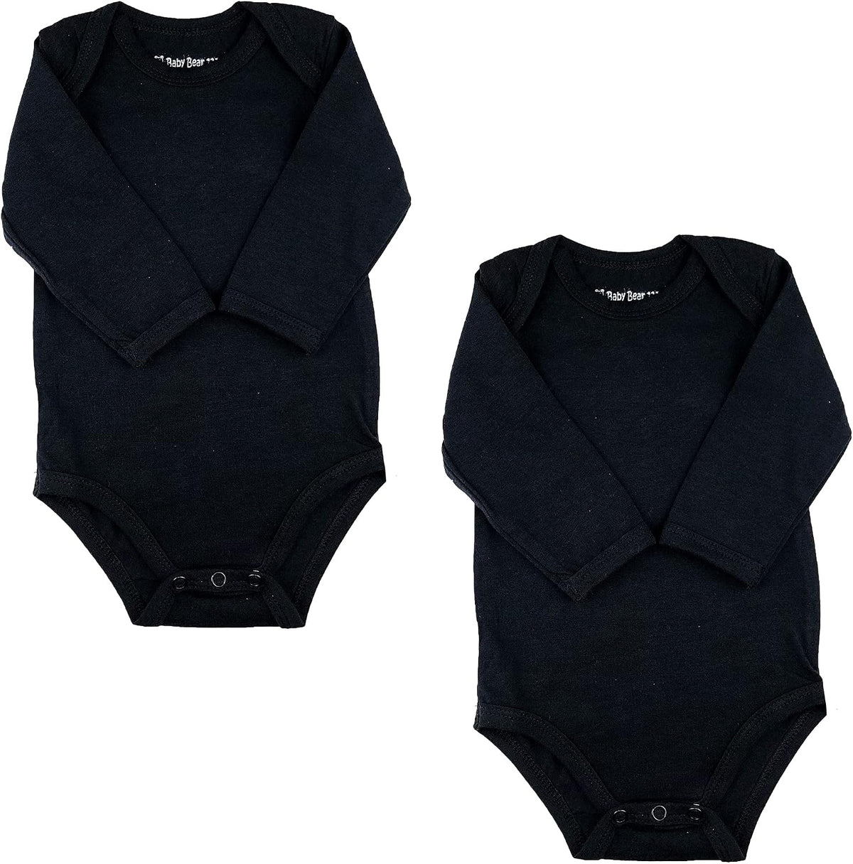 Baby Cotton Spandex Long-Sleeve Bodysuits 2-Pack, Boy Girl