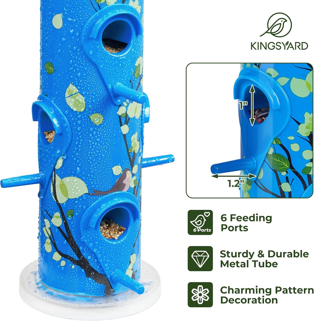 Metal Bird Feeders for Outdoors Hanging, Tube Bird Feeder
