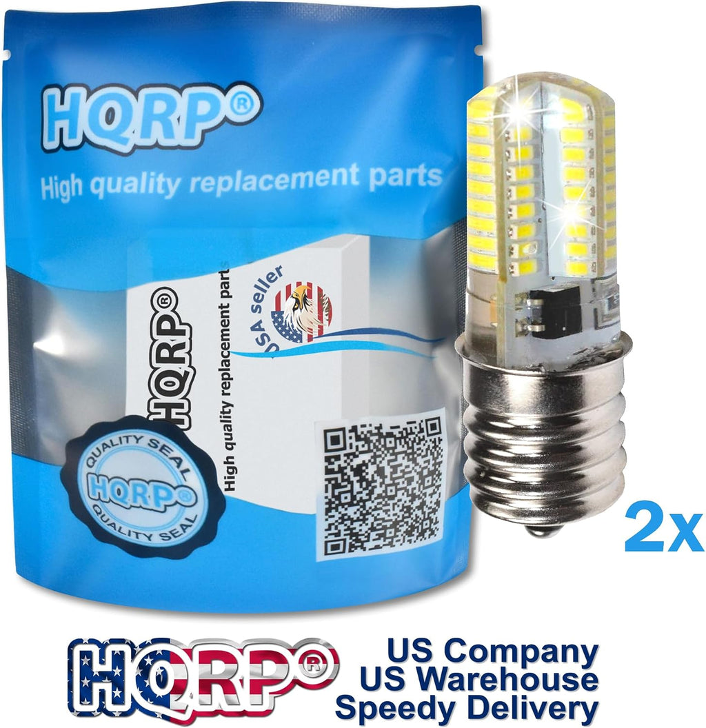 HQRP 2-Pack 110V E17 Base Silicone Crystal Dimmable LED Bulbs Warm White Compatible with LG 6912W1Z004B Microwave Light Bulb Replacement