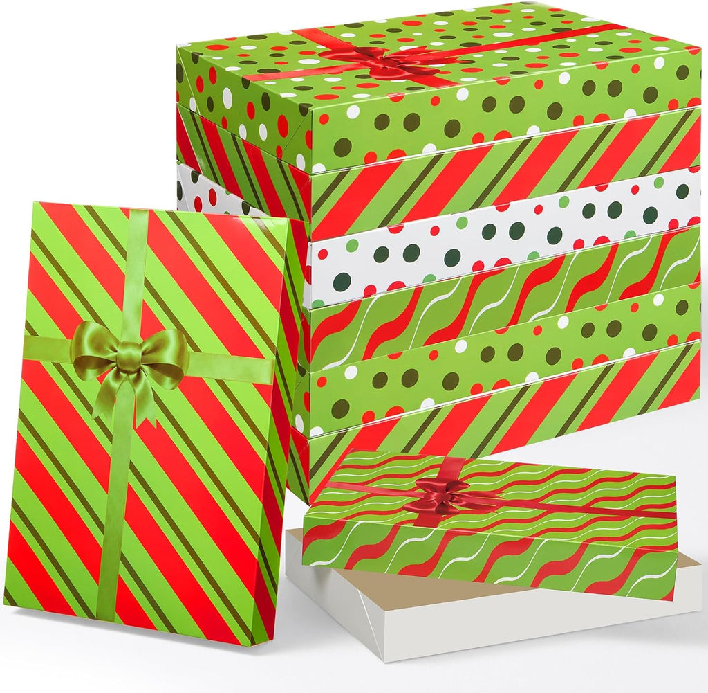 8 Pcs Christmas Gift Boxes with Lids 14 x 9.5 x 2 Inch, Dot