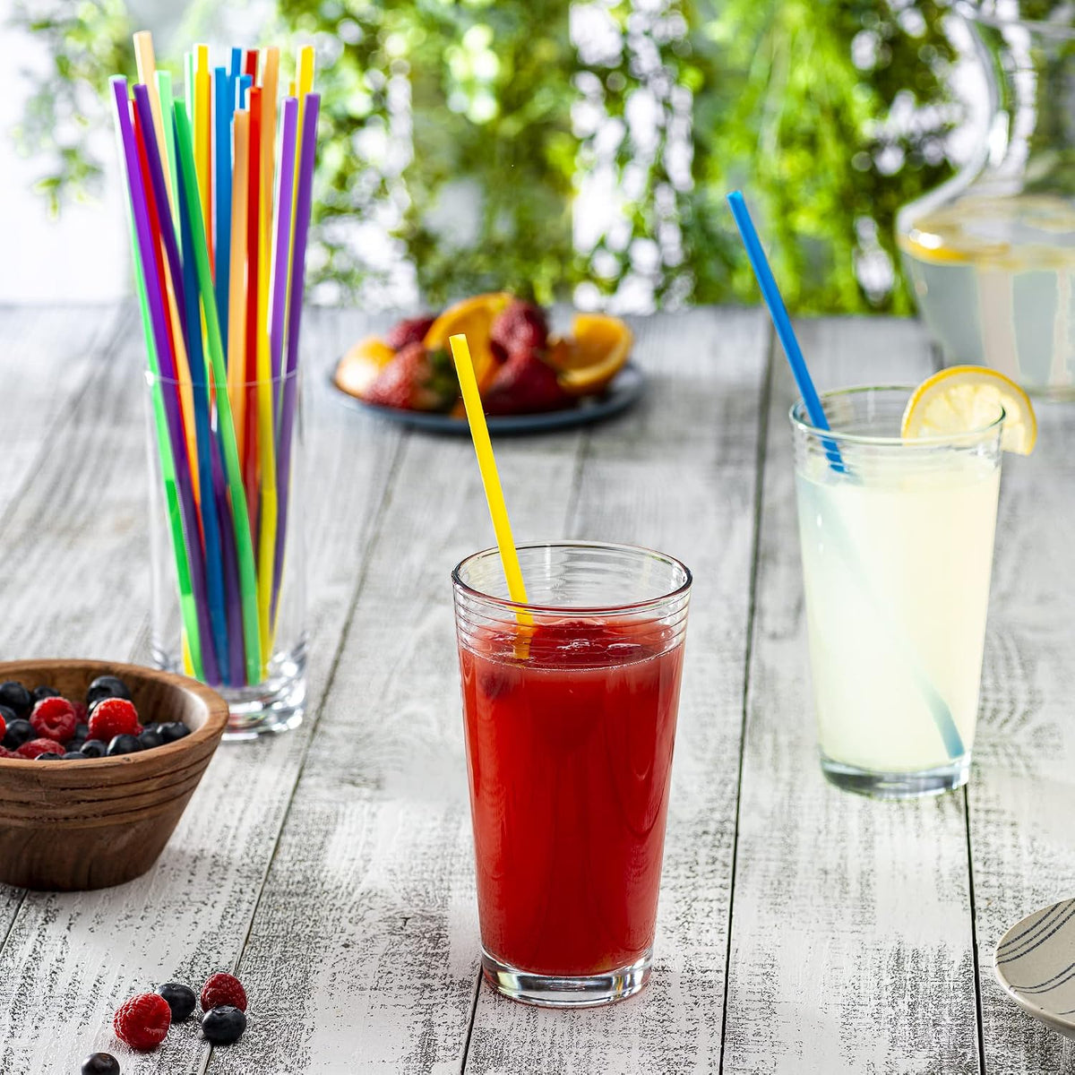 10.02-Inch Long Plastic Straws [200 Count] Disposable Drinking Straws for Cold Beverages, Parties & Events - Assorted