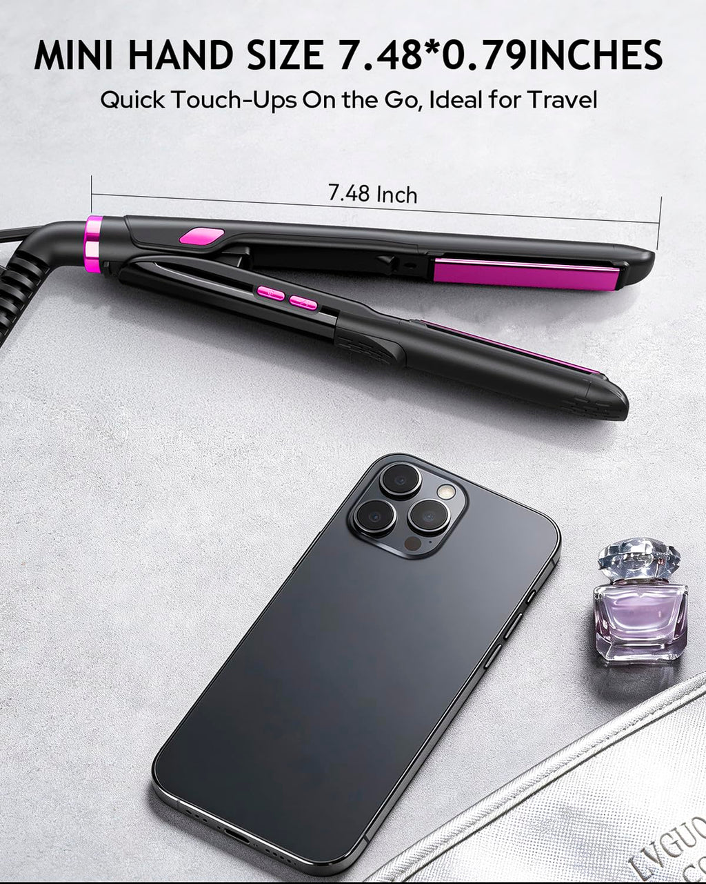 0.5 Inch Mini Flat Iron Adjustable Temp