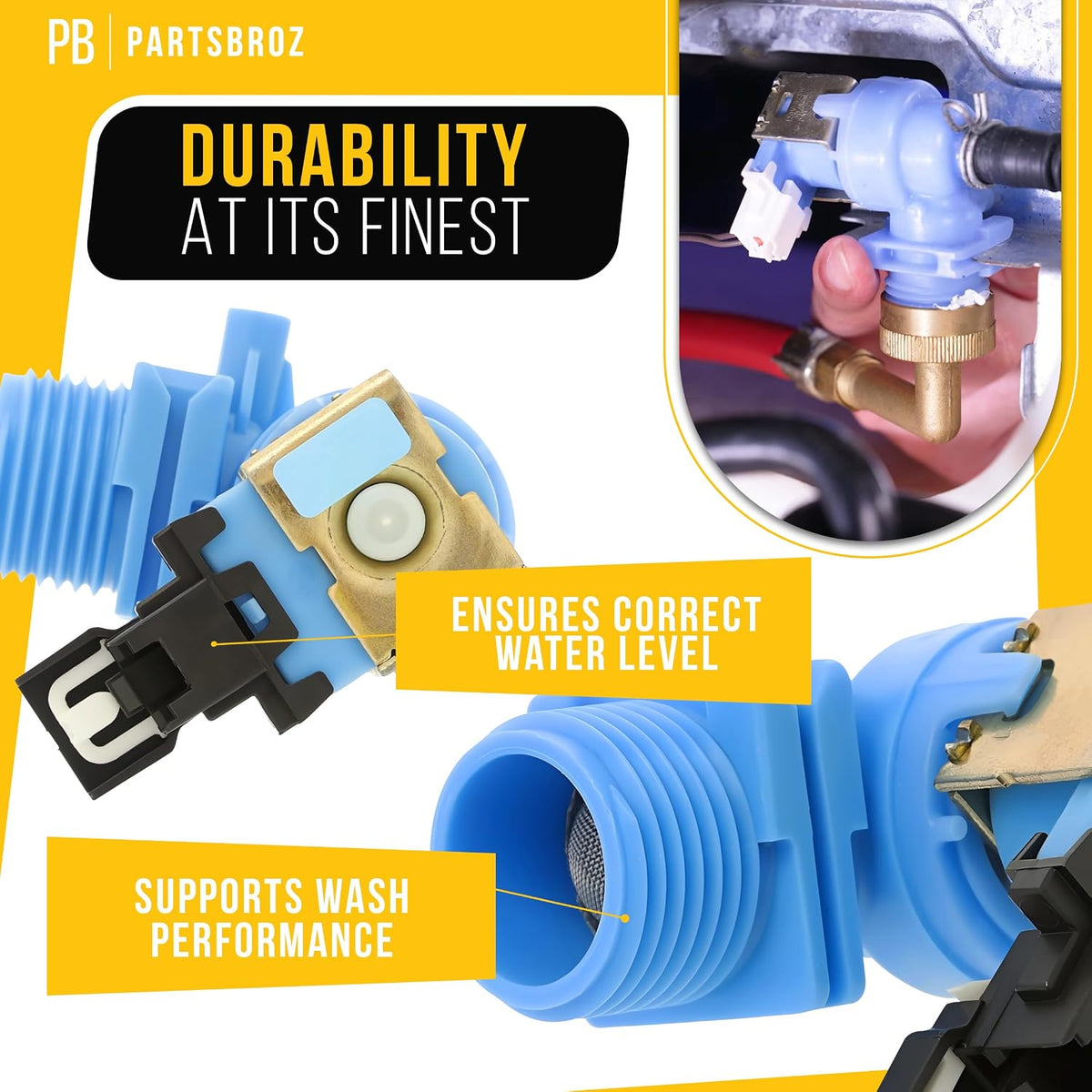 Dishwasher Water Inlet Valve for Whirlpool WDT720PADM1