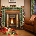 Christmas Garlands,2.7M/ 9FT Christmas Garland,Christmas Garland with Lights, and Berries