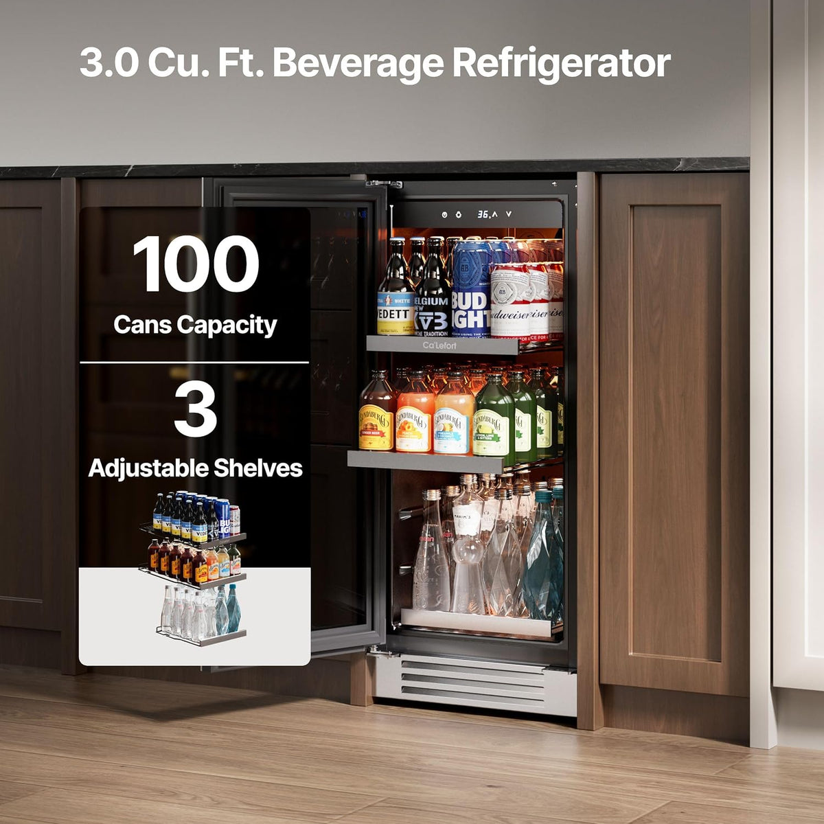 15 Inch Beverage Refrigerator - 100 Cans Beverage Cooler