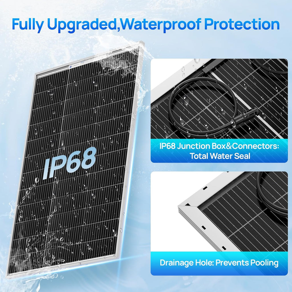 100 Watt Solar Panel 18 Volt Monocrystalline Solar Panel High Efficiency Module RV Marine Boat Caravan Off Grid | 25%