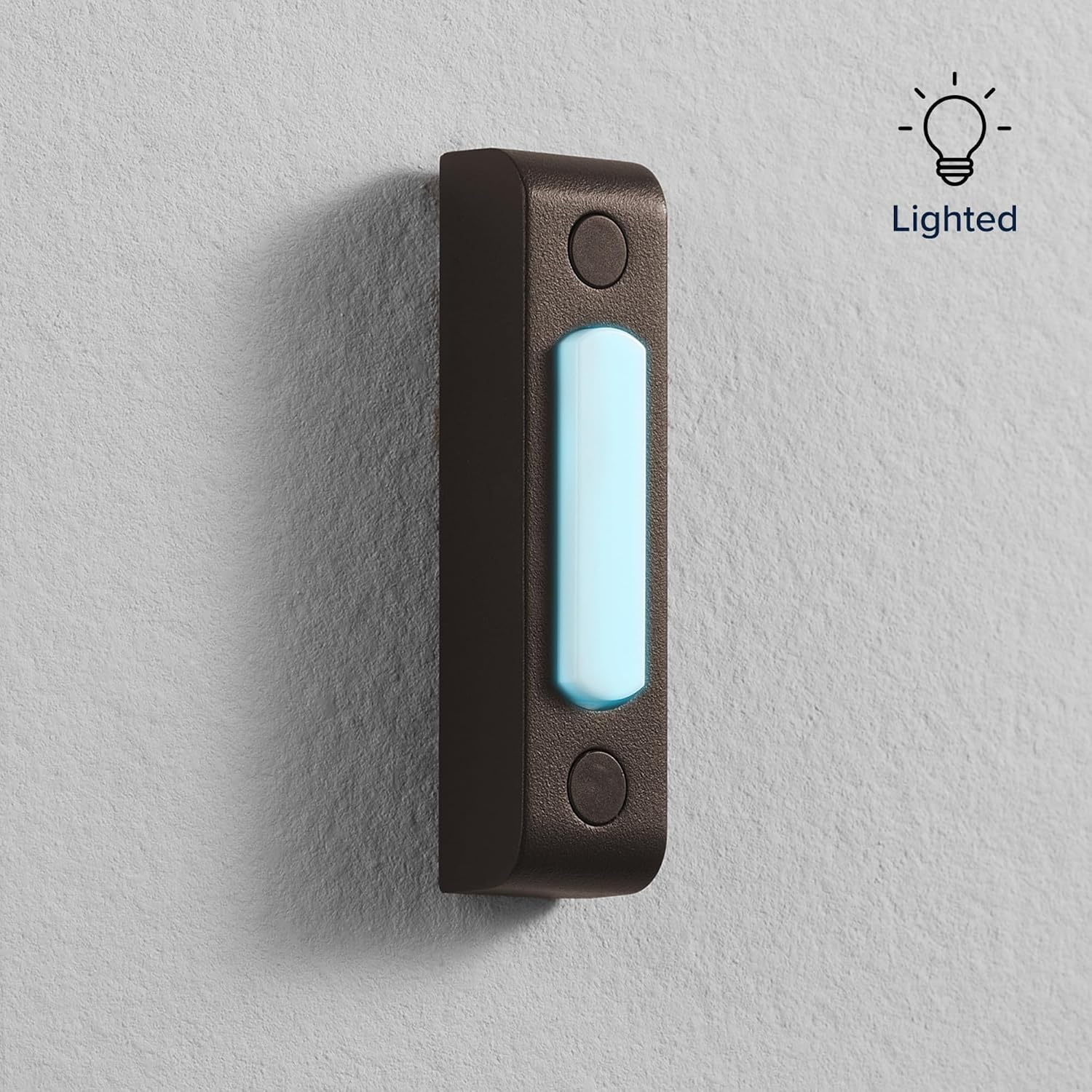 Wired Push Doorbell Button, Oil-Rubbed, Bronze, Metal, Lighted, Surface Mount, Home Improvement, Outdoor