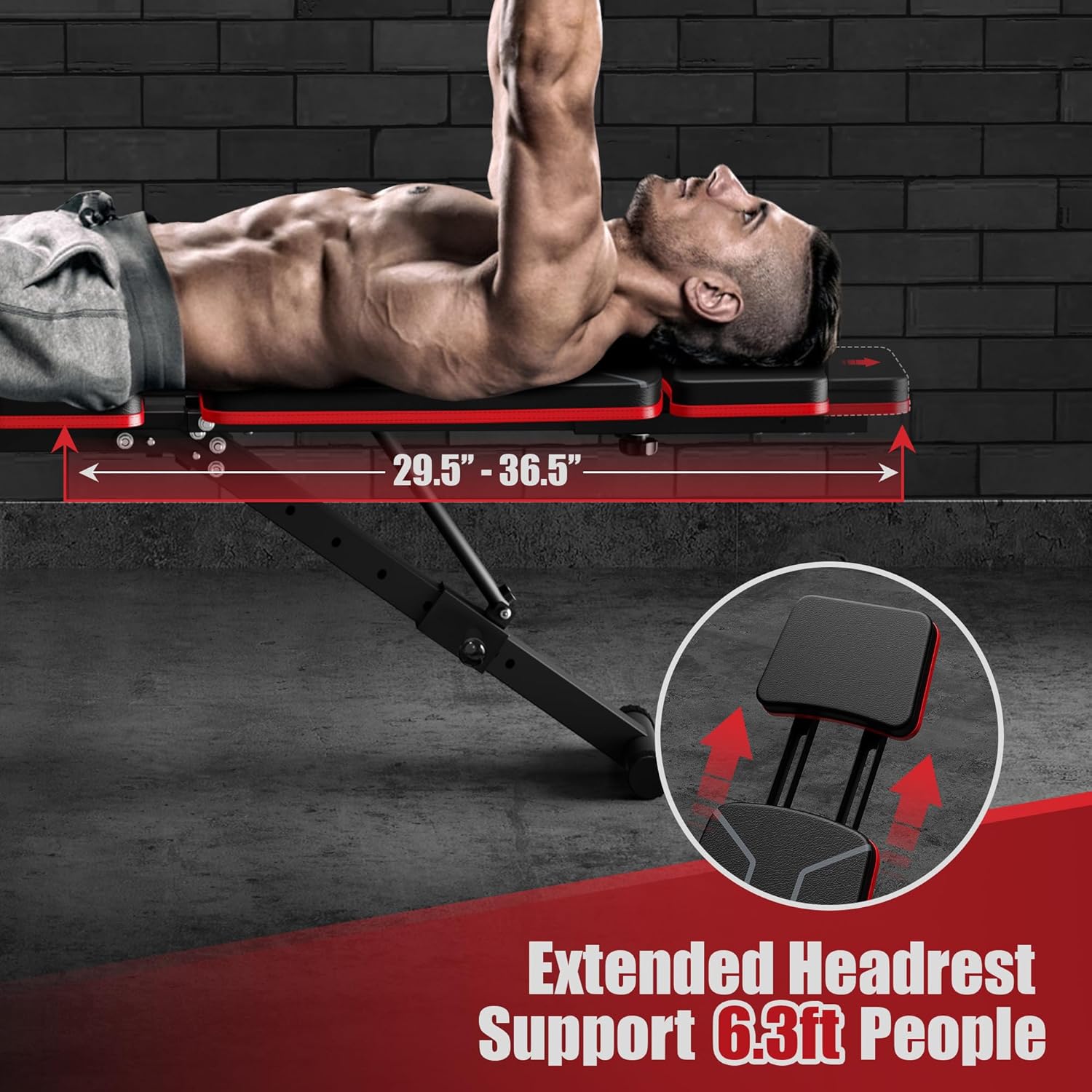 Adjustable Weight Bench - Workout Bench Press for Home Gym | Foldable Incline Decline Sit up Exercise Bench for Full
