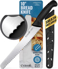 Bread Knife with Cover, 10" Serrated Knife for Sourdough Bread