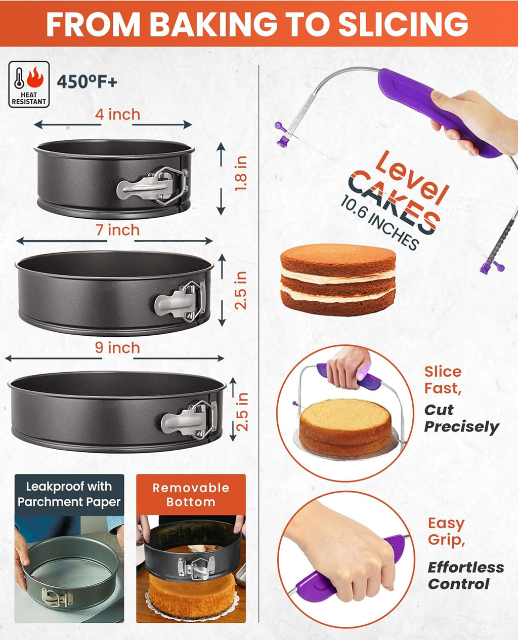 700 PCs Cake Decorating Kit with Baking Supplies Cake Decoration Set including Springform Pans, Cake Turntable