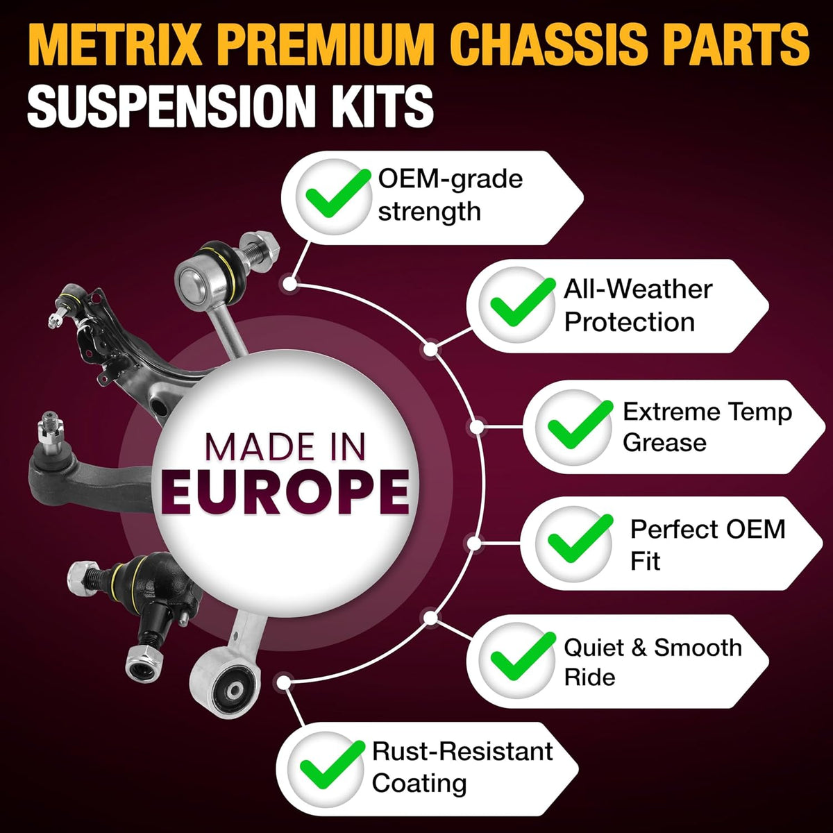 Metrix Premium Chassis Parts Control Arm & Ball Joint Kit Fits Hyundai