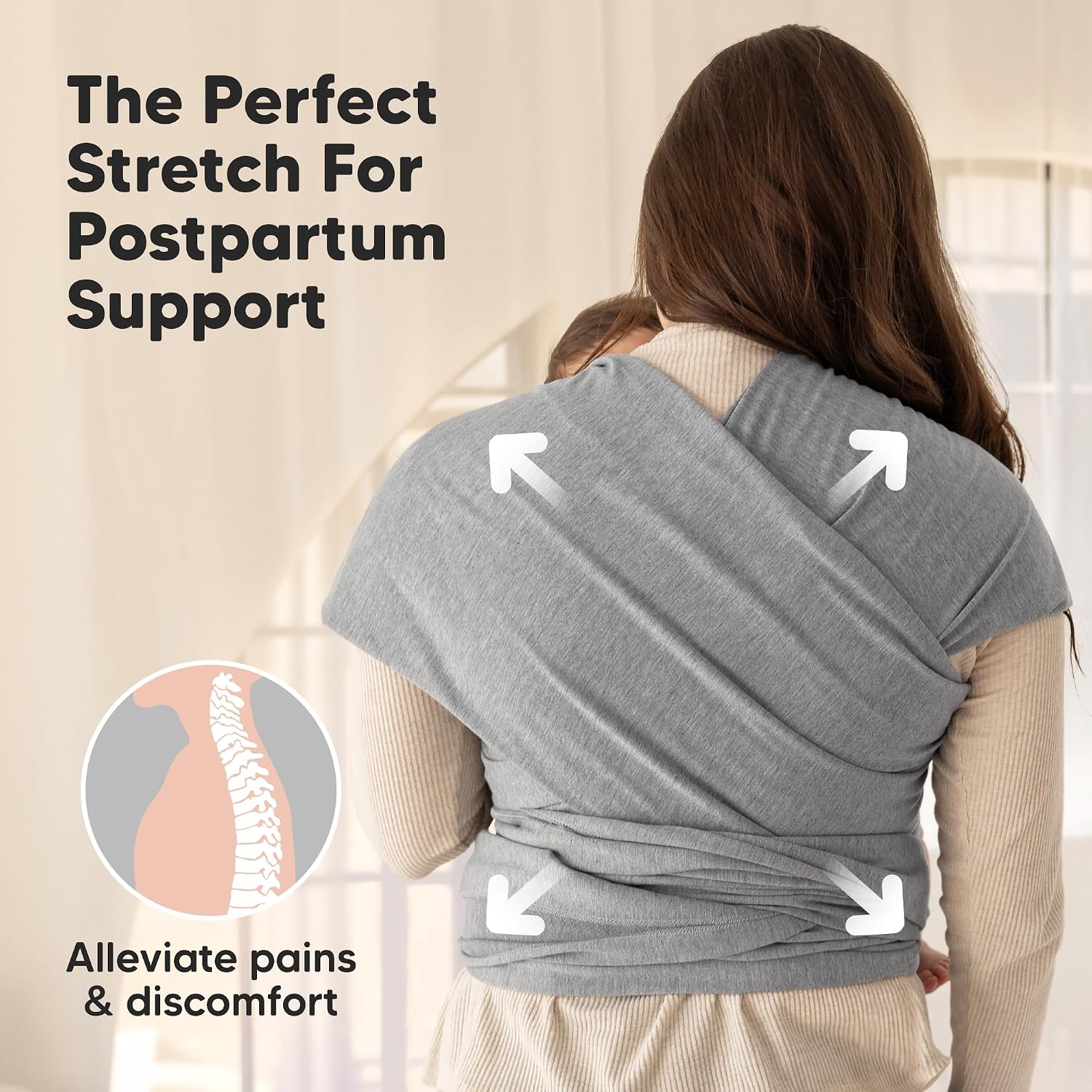 Baby Wrap Carrier, All in 1 Original Baby Carrier (Classic Gray) | Newborn to Toddler Sling, Easy to Wear, Hands Free