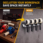 Aluminum Wall Mount Tape Gun Holder Dispenser, Silver, 4 Roll Holder