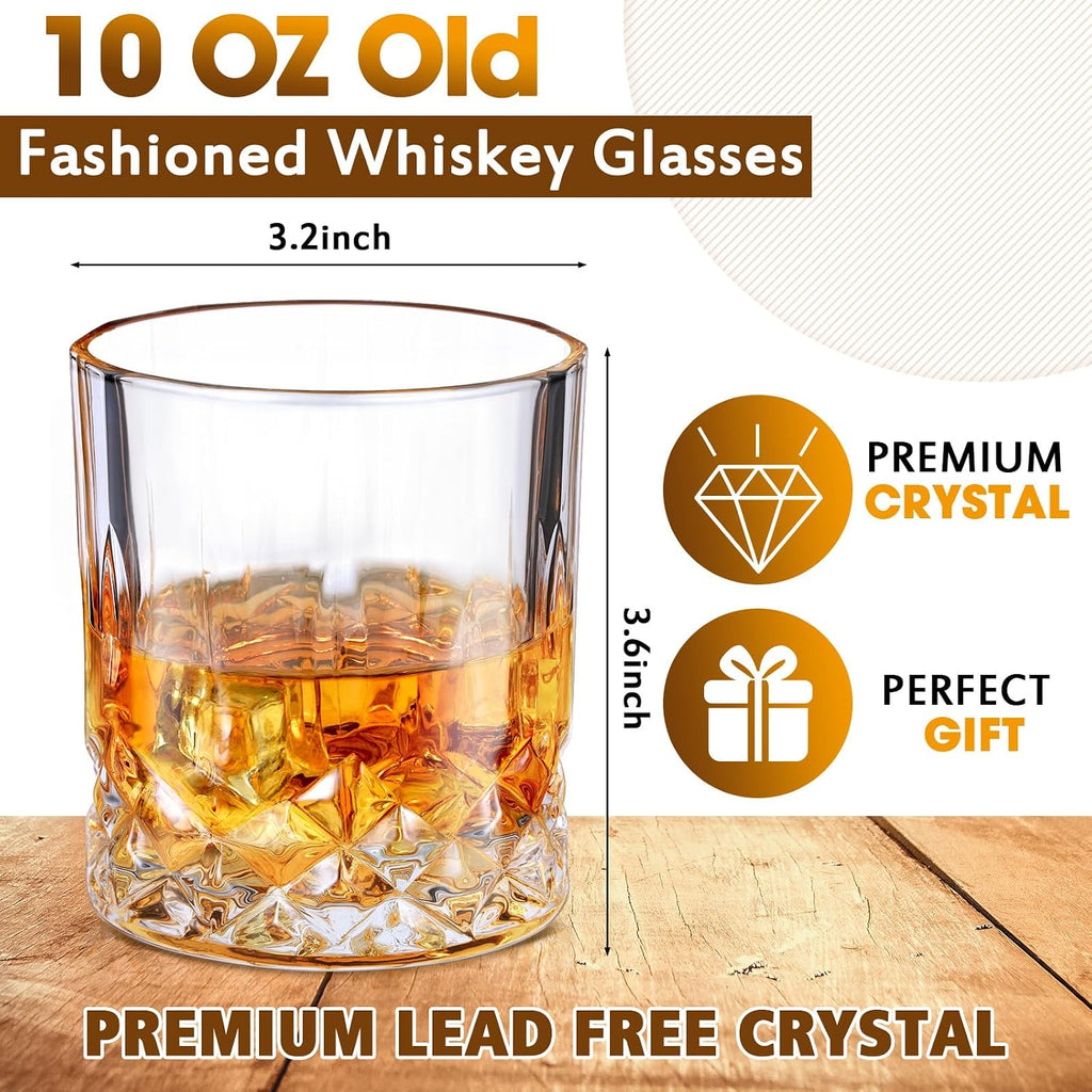 24 Classic Old Fashioned Rocks Glasses, 10 Oz Whiskey Bourbon