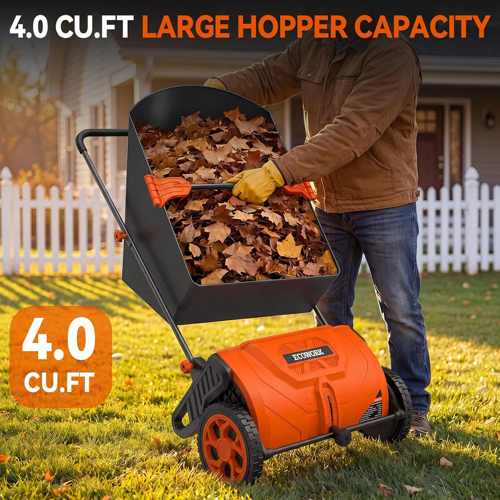 Push Lawn Sweeper 26 Inch with 4 cu. ft. Tear-Resistant Hopper Bag