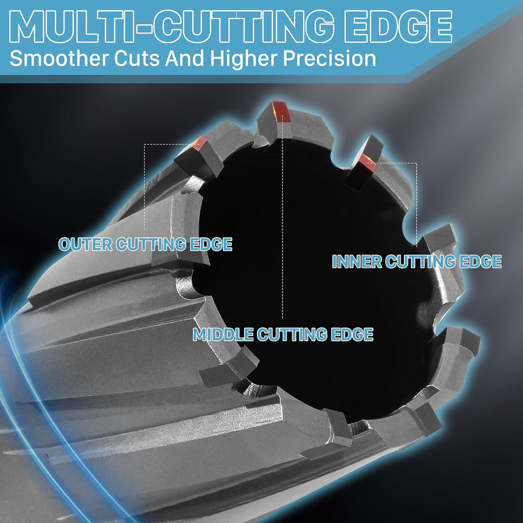 KEENTECH 14-PC Carbide-Tipped Annular Cutter Set 7/16" to 1-1/16" Diameter