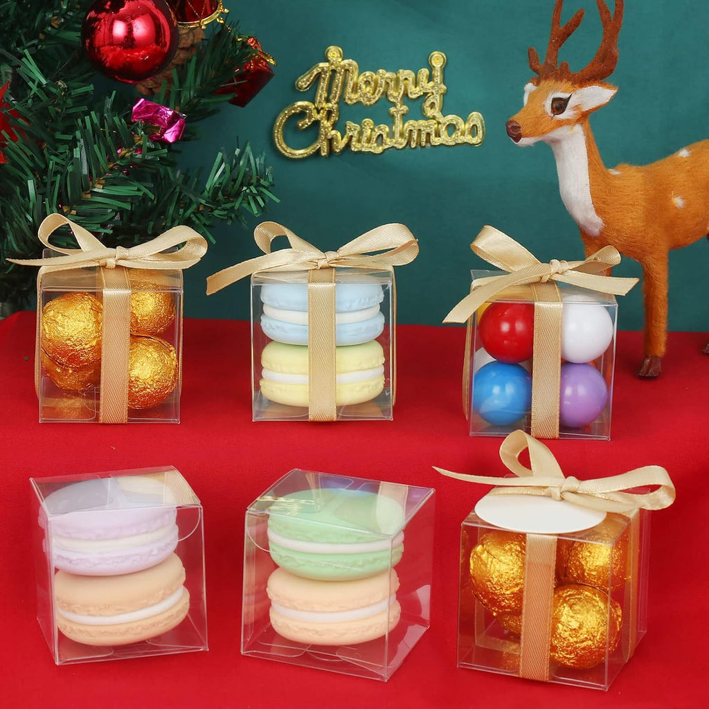 60 Pcs Clear Boxes for Favors, 3x3x3 Inches Clear Gift Boxes