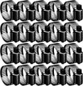 20pcs Black Hose Clamp,3/4"- 1-1/2"(21-38mm)304 Hose Clamps Stainless Steel Adjustable Worm Gear Hose Clamps