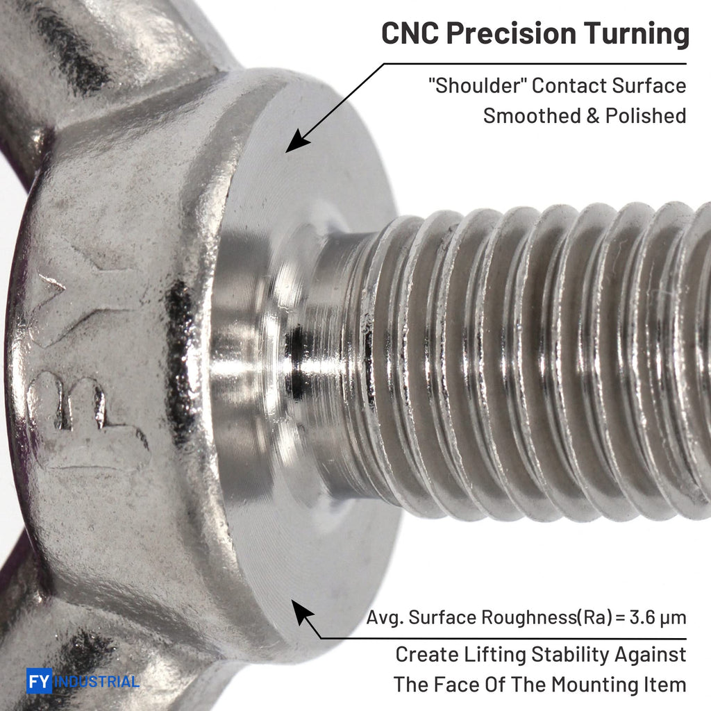 Stainless Steel Machinery Shoulder Lifting Eye Bolt (M6, 10 Items)