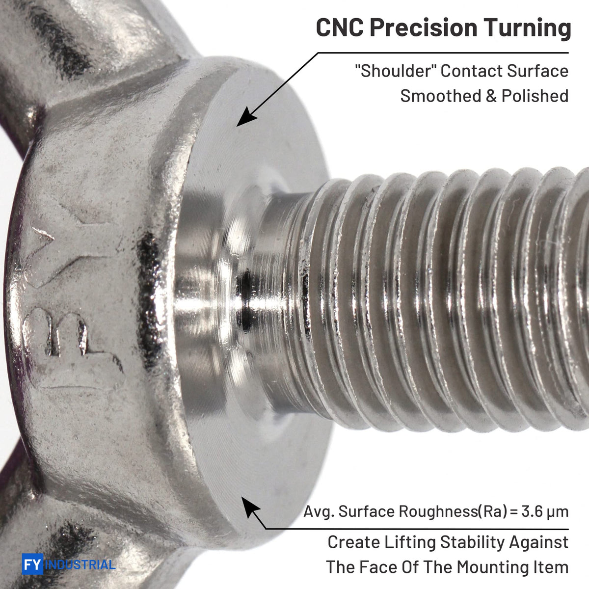 Stainless Steel Machinery Shoulder Lifting Eye Bolt (M6, 10 Items)