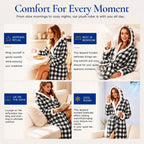 Women's Plush Hooded Robe Bathrobe-Fast Warmth for Home