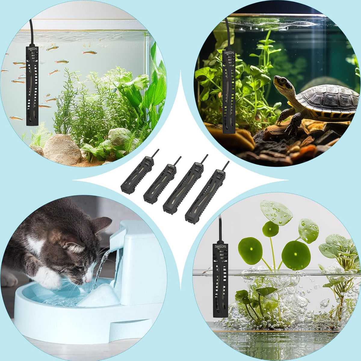 Small Aquarium Heater, 25W Fish Turtle Betta Tank Heater, 1-6 Gal
