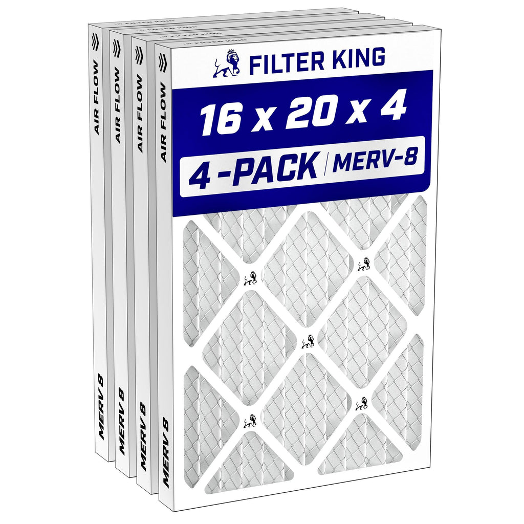 16x20x4 Air Filter MERV 8, AC Furnace Filters (4-Pack)